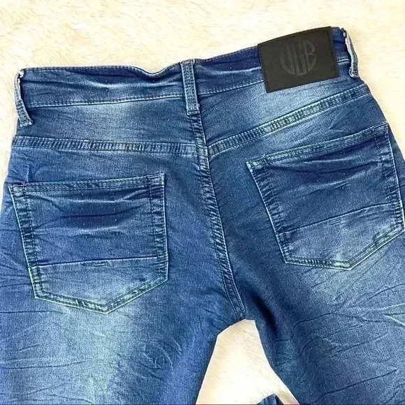 Vintage Genes Black Slim Straight Webbed Faded Dark Wash Jeans (28X30) - Picture 2 of 13